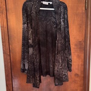 Avenue Black Sequin Cape Jacket